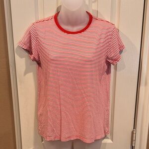 Marine Layer Red/Orange striped tee. Sz Small